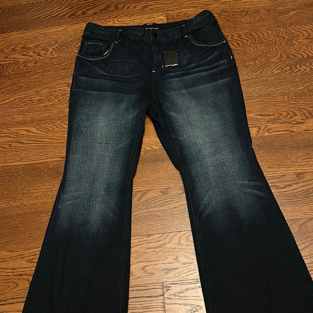 Flare leg blue jeans size 16
